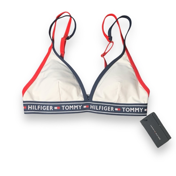Tommy Hilfiger Women's Red and White Bikini top Size: Med - Picture 2 of 5
